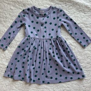 Hanna Andersson Purple and Green Polka Dot Dress